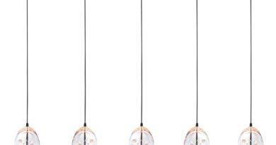 Foto Highlight Hanglamp Clear Egg 5 lichts L 108 cm helder-zwart