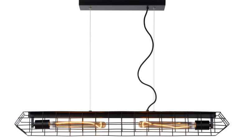 Foto Lucide LATTICE - Hanglamp - 2xE27 - Zwart