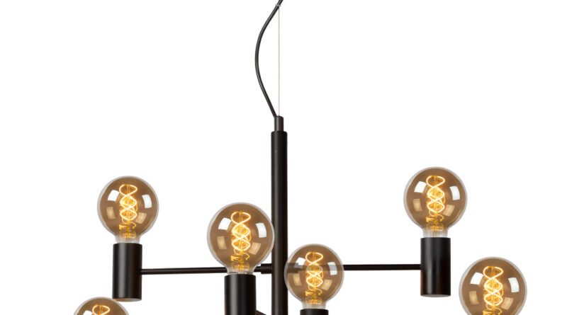 Foto Lucide LEANNE - Hanglamp - 65 cm - 10xE27 - Zwart