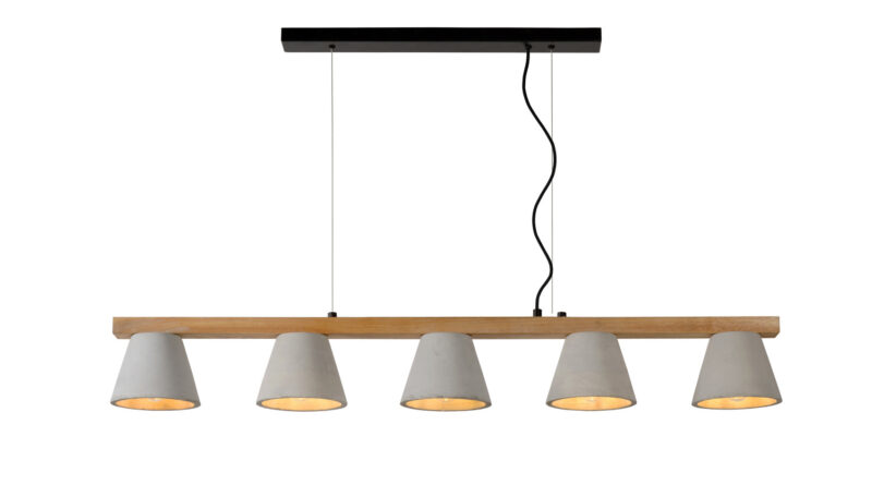 Foto Lucide POSSIO - Hanglamp - 5xE14 - Taupe
