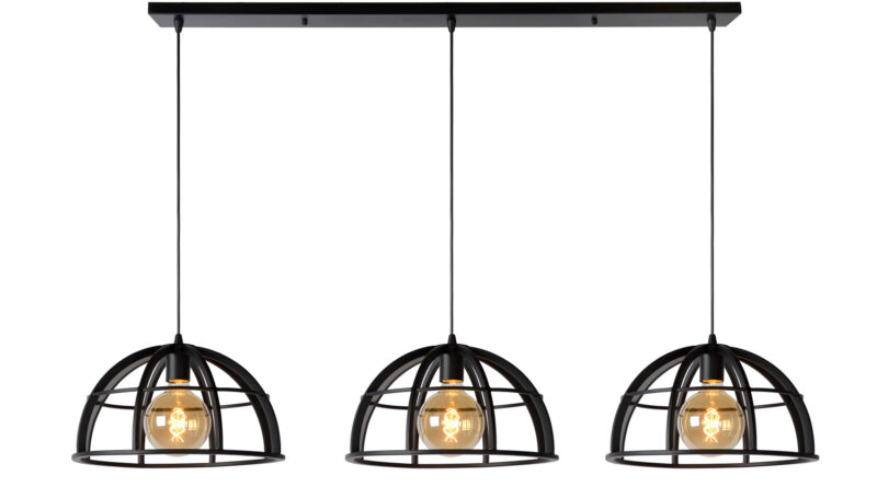 Foto Lucide DIKRA - Hanglamp - 40 cm - 3xE27 - Zwart