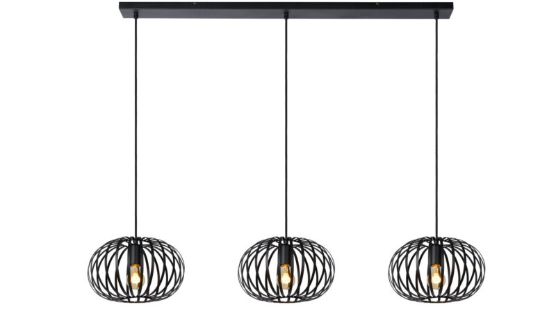 Foto Lucide MANUELA - Hanglamp - 3xE27 - Zwart