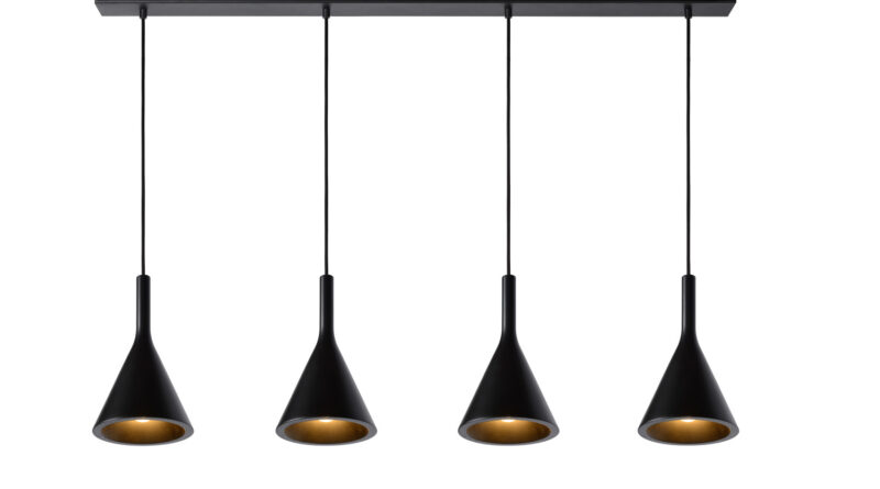 Foto Lucide GIPSY - Hanglamp - 4xE27 - Zwart