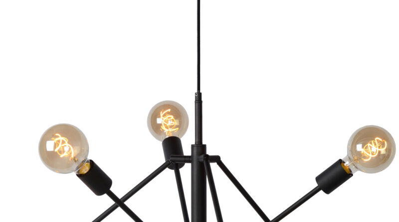Foto Lucide LESTER - Hanglamp - 6xE27 - Zwart