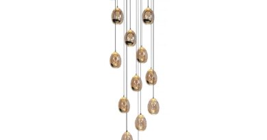 Foto Highlight Hanglamp Golden Egg 14 lichts Vide 50 cm amber-zwart