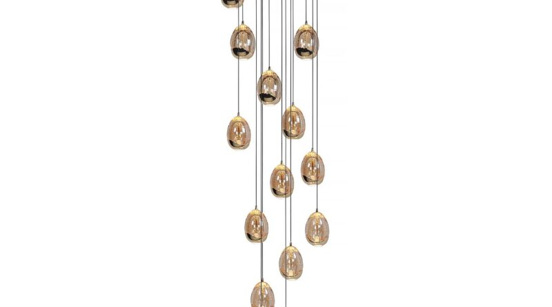 Foto Highlight Hanglamp Golden Egg 14 lichts Vide 50 cm amber-zwart