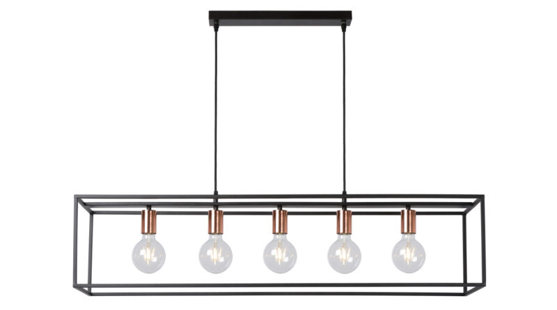 Foto Lucide ARTHUR - Hanglamp - 5xE27 - Zwart