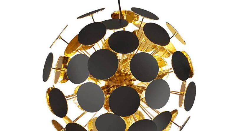 Foto Trio Leuchten Hanglamp Discalgo zwart goud