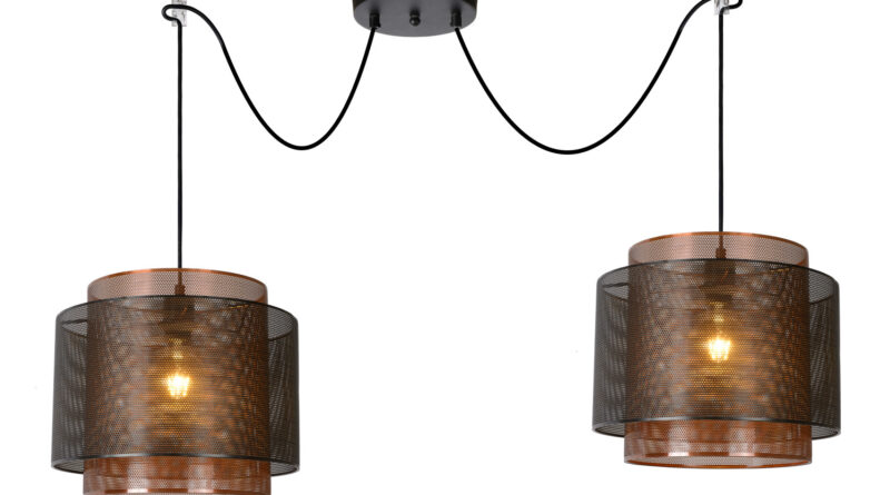 Foto Lucide ORRIN - Hanglamp - 2xE27 - Zwart