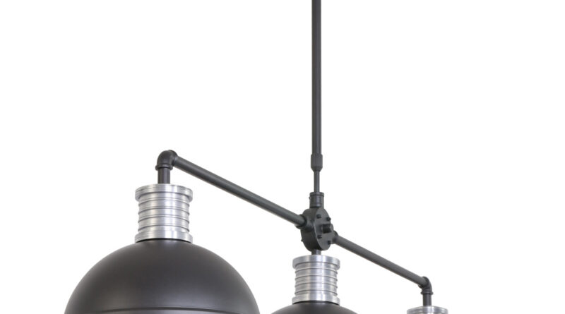 Foto Steinhauer Hanglamp industrieel brooklyn trio 7672zw zwart