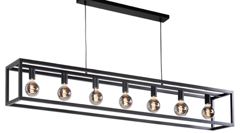 Foto Highlight Hanglamp Fragola 7 lichts L 170 cm B 25 cm zwart