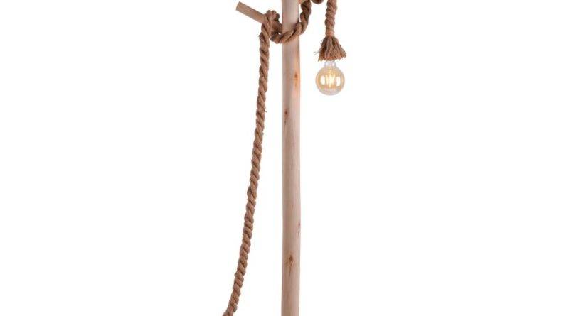 Foto Paul Neuhaus Vloerlamp Rope H 150 cm bruin-zwart