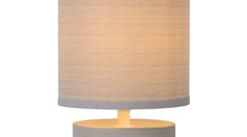 Foto Lucide GREASBY - Tafellamp - 14 cm - 1xE14 - Grijs