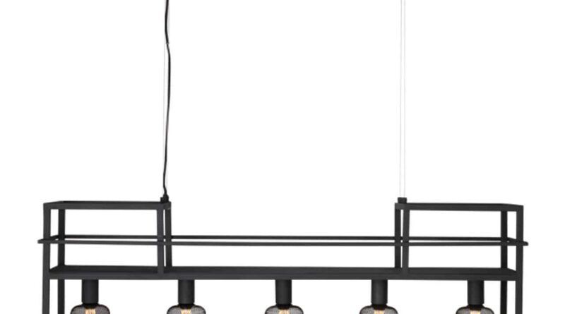 Foto Freelight Hanglamp Culinara 5 lichts met rek L 120 cm zwart