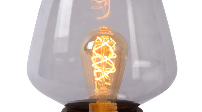 Foto Lucide BECKY - Tafellamp - 20 cm - 1xE27 - FumÃ©