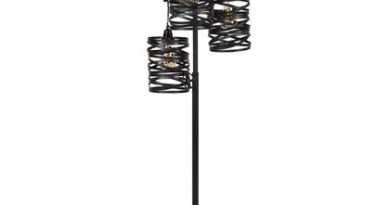 Foto Industriele Vloerlamp - 3 Lampen - Spiraal - Zwart