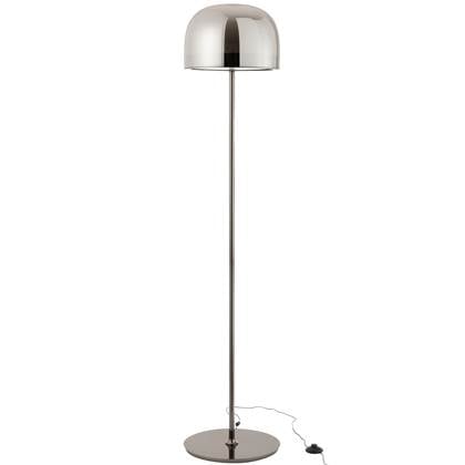 Foto J-Line Lamp Staand Topja Glas|Metaal Zilver