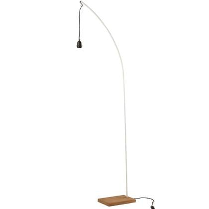 Foto J-Line Voet Lamp Ijzer|Teak Hout Wit|Naturel