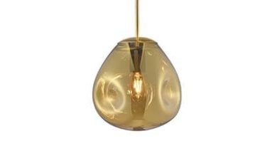 Foto Leitmotiv - Hanglamp Blown Glass - Messing - 25x22cm
