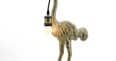 Foto Sweet Living - Gouden Struisvogel Tafellamp - 26x13xH52 cm