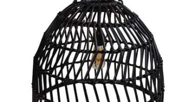 Foto Sweet Living - Zwarte Rotan Hanglamp Arwin - 59xH48 cm