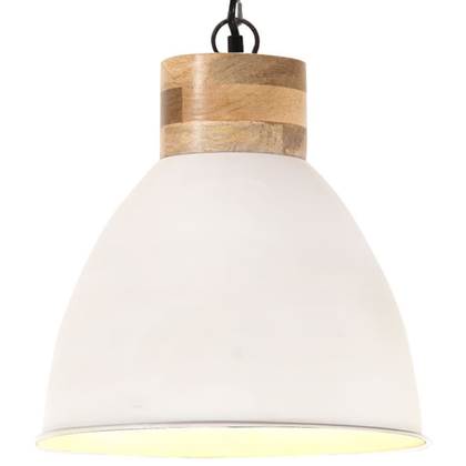 Foto vidaXL Hanglamp industrieel E27 46 cm ijzer en massief hout wit