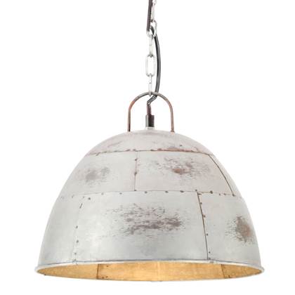 Foto vidaXL Hanglamp industrieel vintage rond 25 W E27 31 cm zilverkleurig