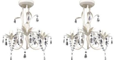 Foto vidaXL Kroonluchters kristal 2 st elegant wit