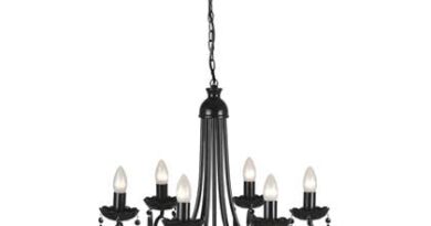 Foto vidaXL Plafondlamp kroonluchter 6 lampjes zwart