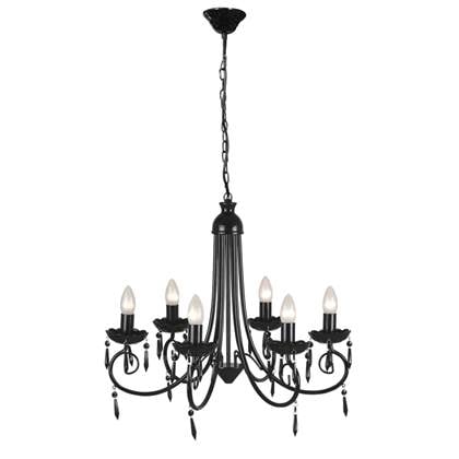 Foto vidaXL Plafondlamp kroonluchter 6 lampjes zwart