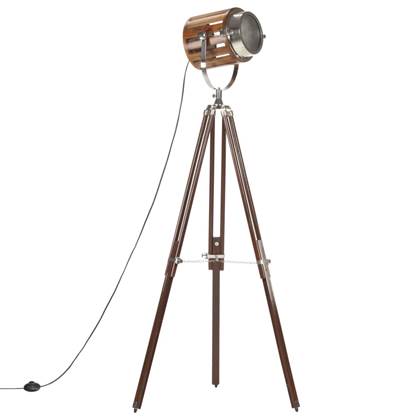 Foto vidaXL Vloerlamp driepoot 186 cm massief mangohout
