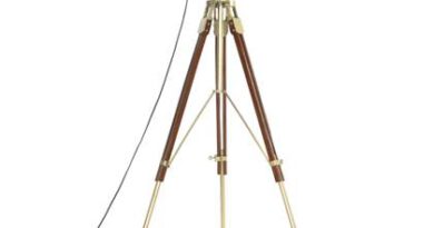 Foto vidaXL Vloerlamp driepoot 193 cm massief mangohout