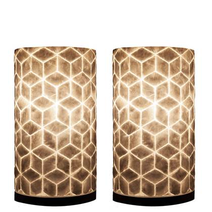 Foto villaflor Tafellamp Cube 30cm 2 Stuks