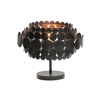 Foto WOOOD Exclusive Kaki Tafellamp - Metaal - Zwart - 40x47x47